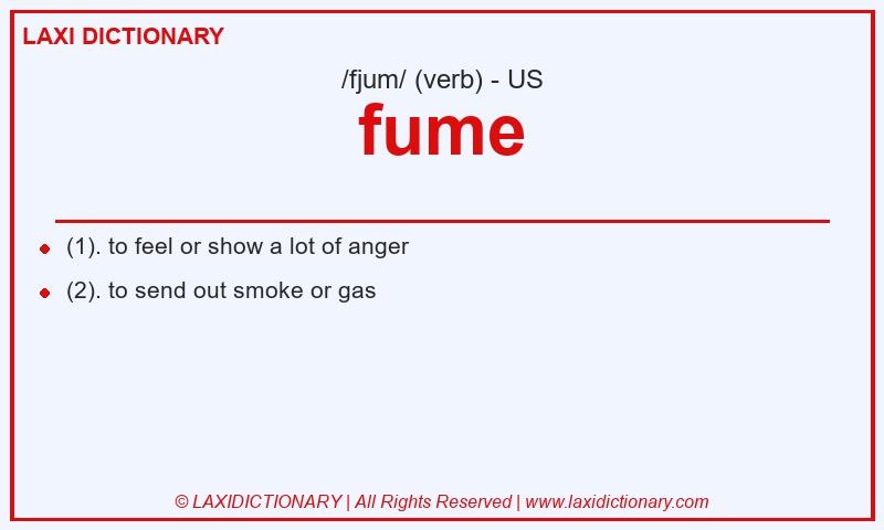Definition fume in American English