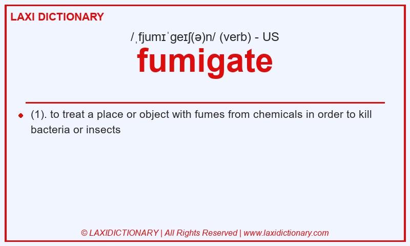 Definition fumigate in American English