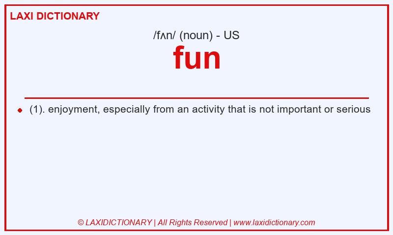 Definition fun in American English