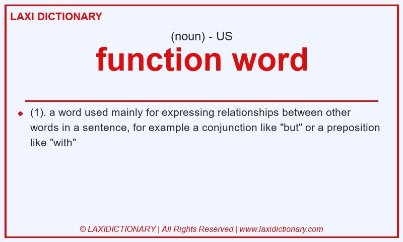 Definition function word in American English