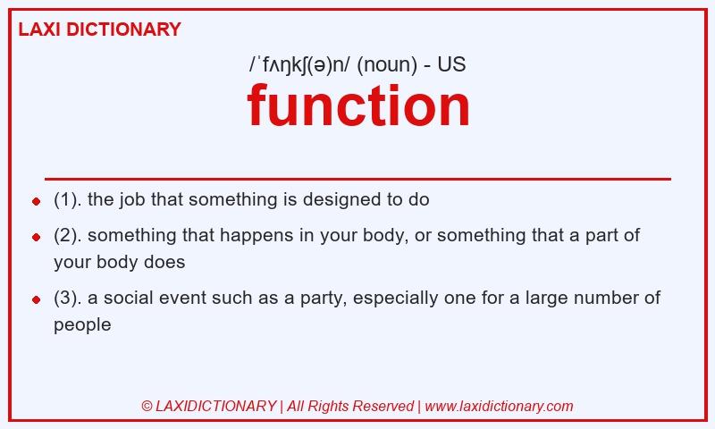 Definition function in American English