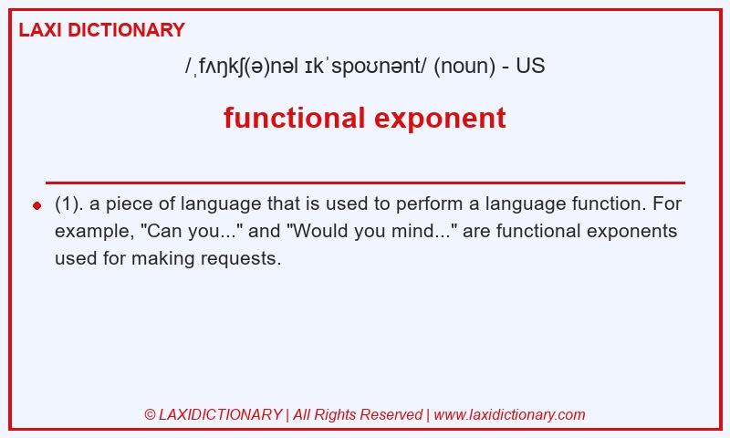 Definition functional exponent in American English