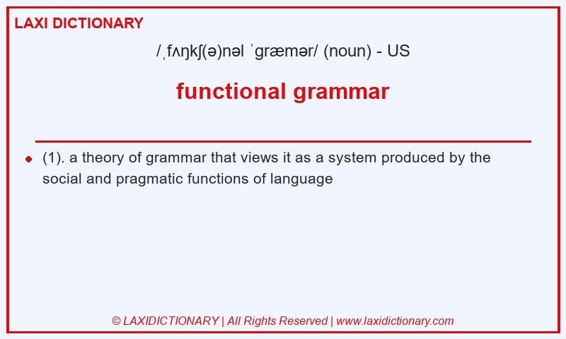 Definition functional grammar in American English