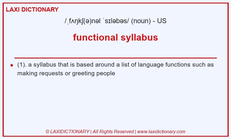 Definition functional syllabus in American English