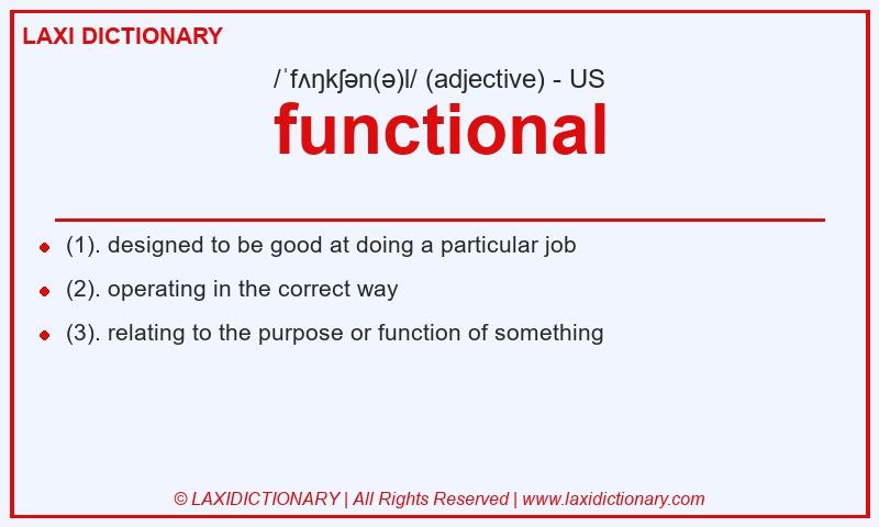 Definition functional in American English
