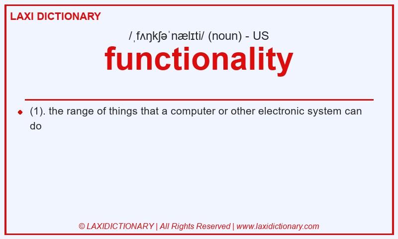 Definition functionality in American English