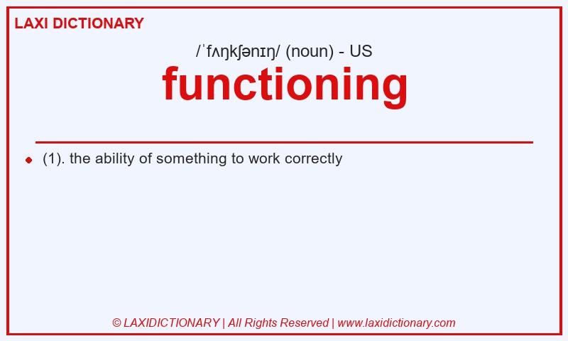 Definition functioning in American English