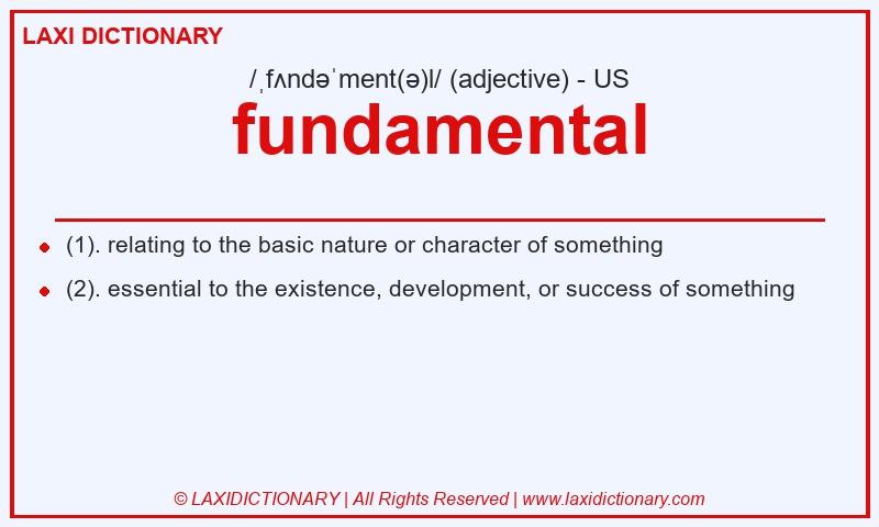 Definition fundamental in American English