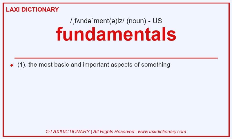 Definition fundamentals in American English