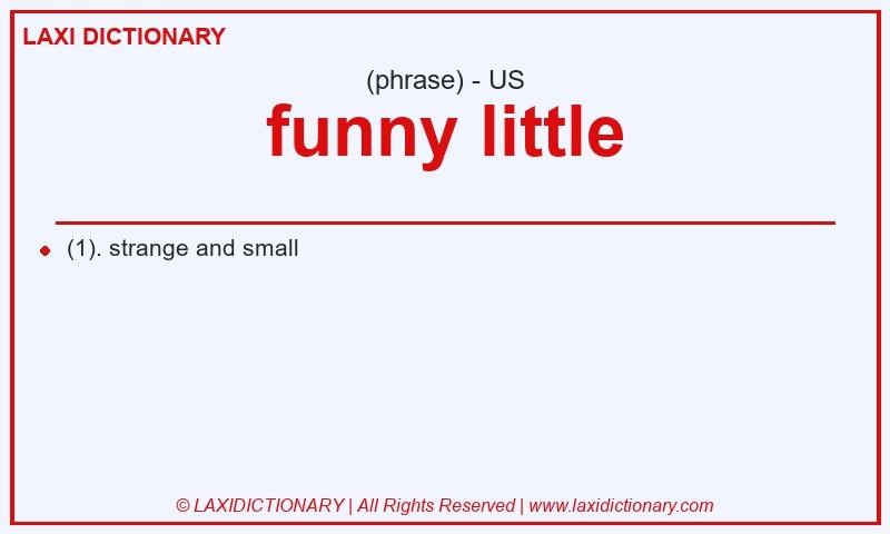 Definition funny little in American English