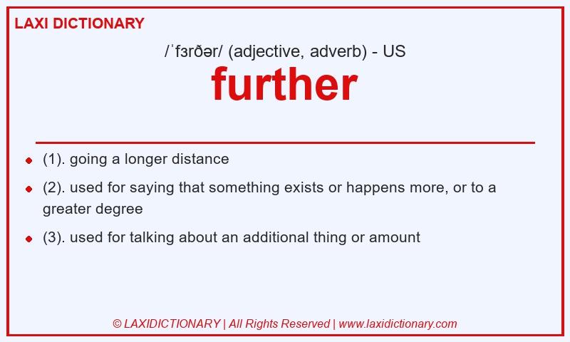 Definition further in American English