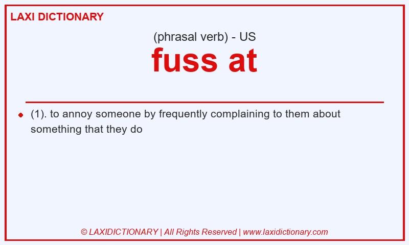 Definition fuss at in American English