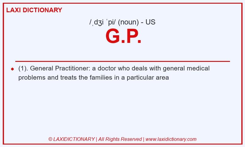 Definition G.P. in American English