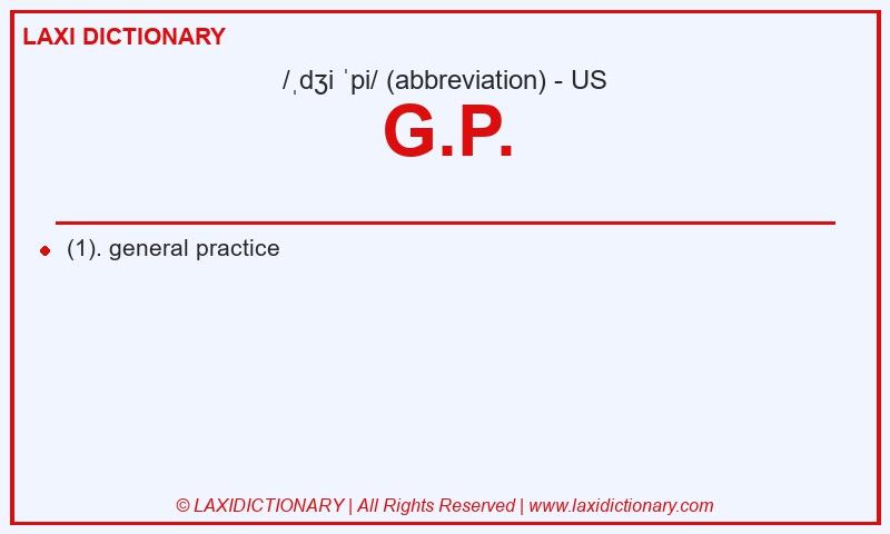 Definition G.P. in American English