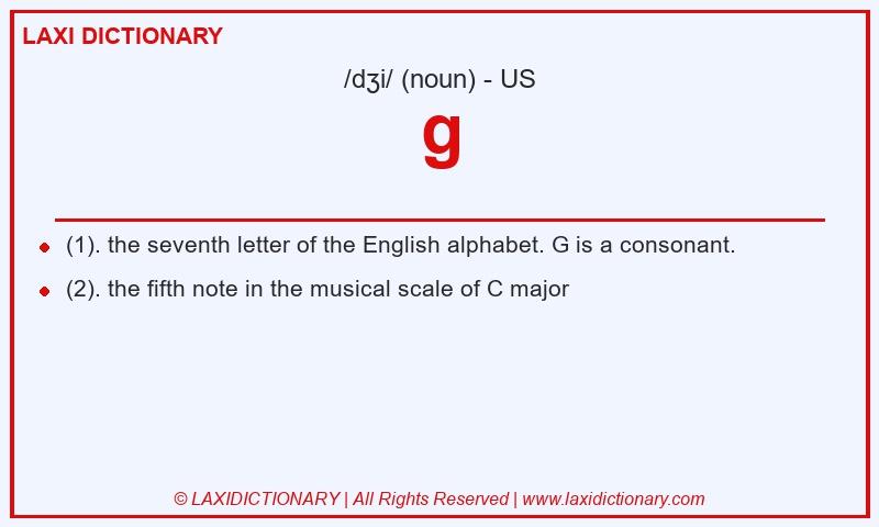 Definition g in American English