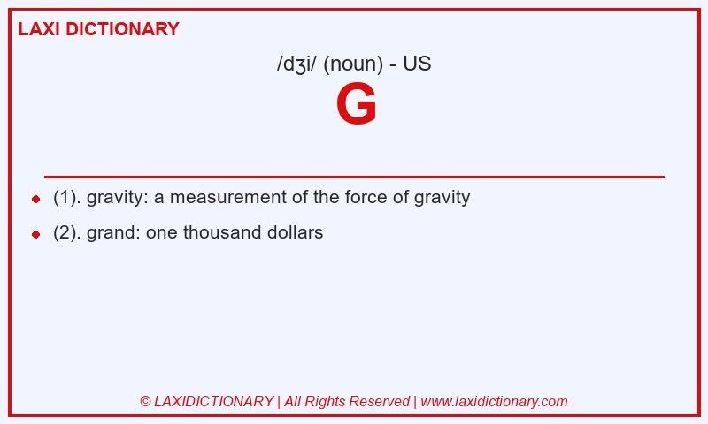 Definition G in American English