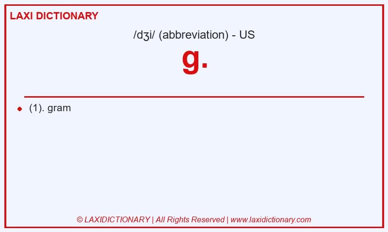 Definition g. in American English