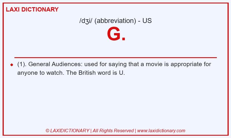 Definition G. in American English