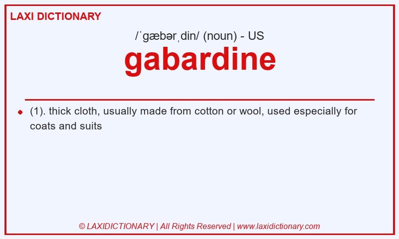 Definition gabardine in American English