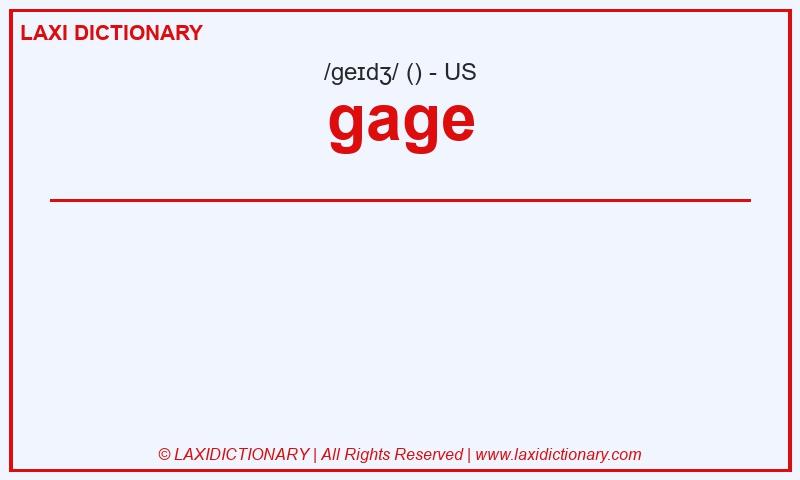 Definition gage in American English