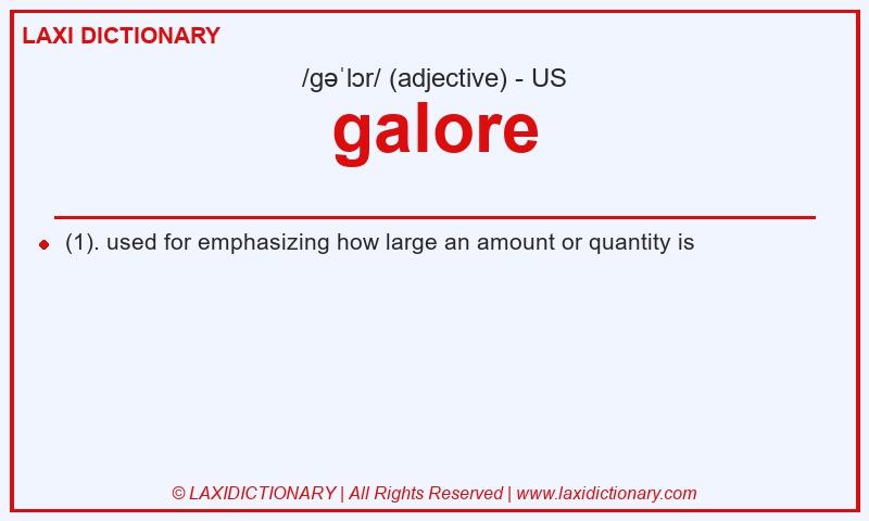 Definition galore in American English