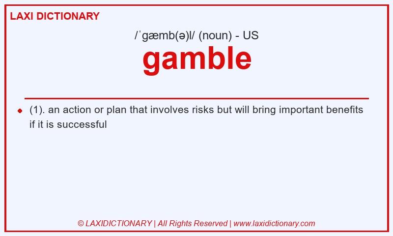 Definition gamble in American English