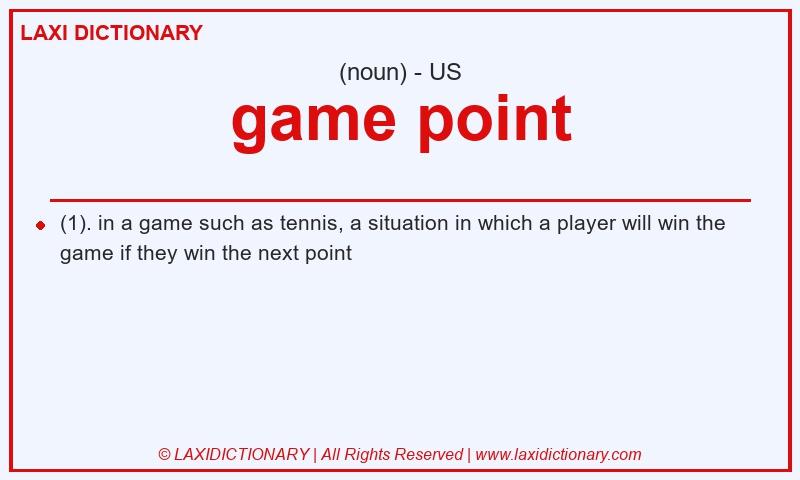 Definition game point in American English
