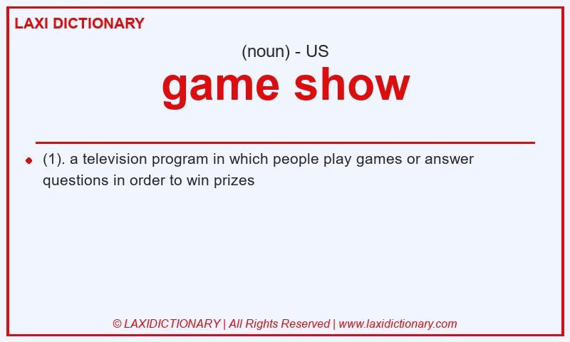 Definition game show in American English