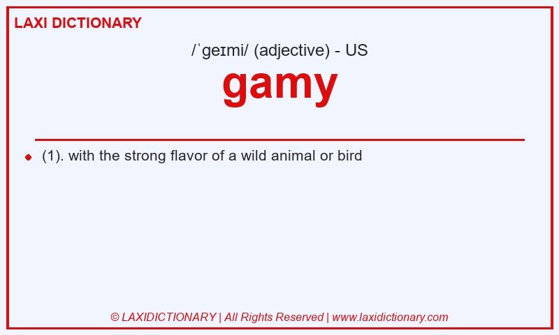 Definition gamy in American English