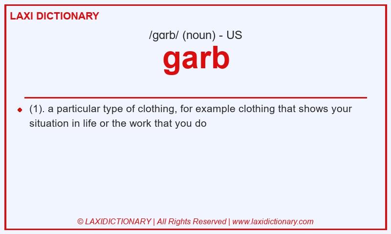 Definition garb in American English