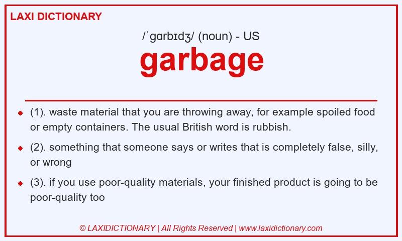 Definition garbage in American English