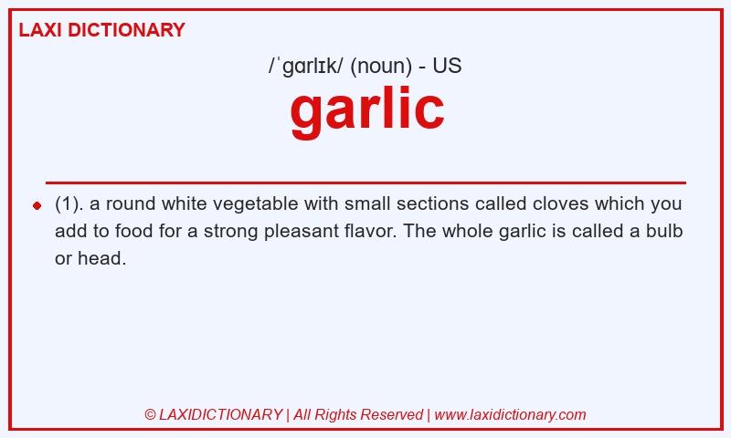 Definition garlic in American English