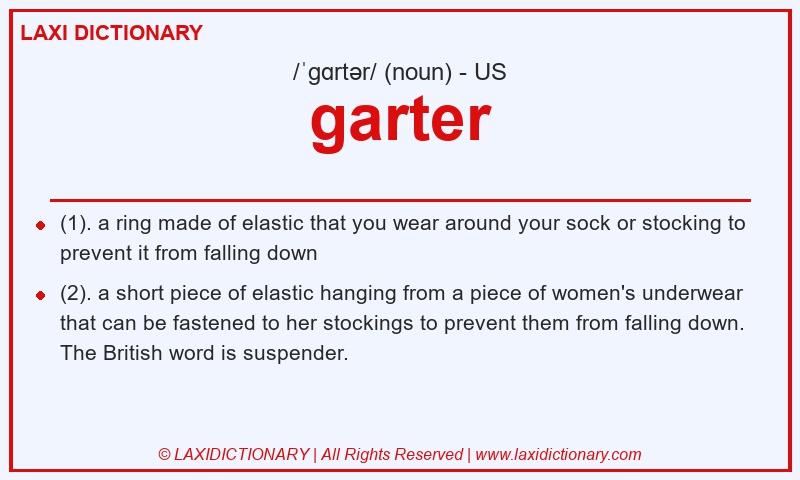 Definition garter in American English