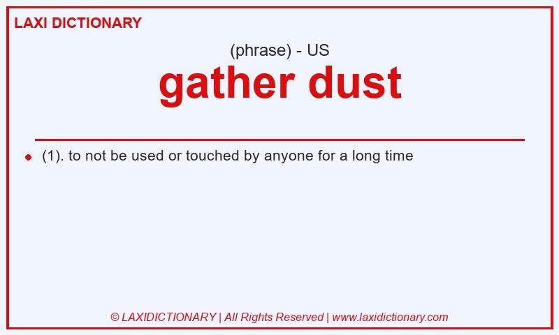 Definition gather dust in American English