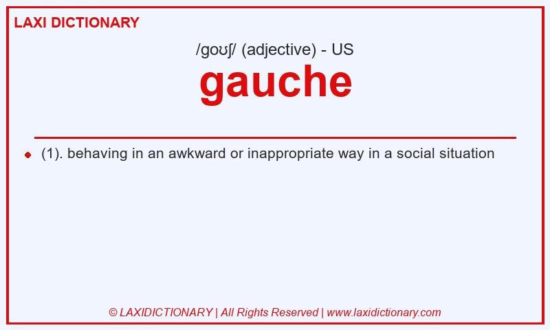 Definition gauche in American English