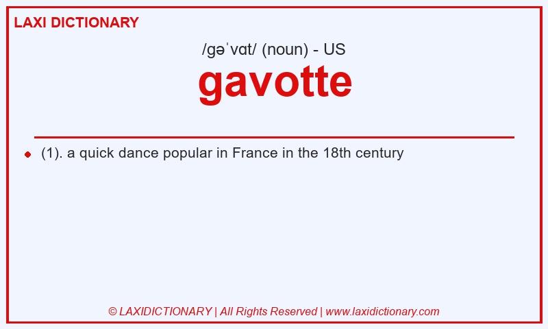 Definition gavotte in American English