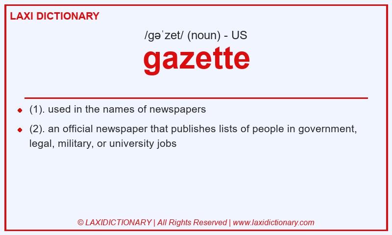 Definition gazette in American English