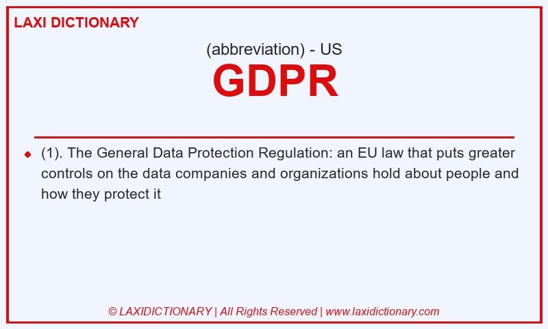 Definition GDPR in American English