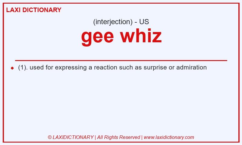 Definition gee whiz in American English