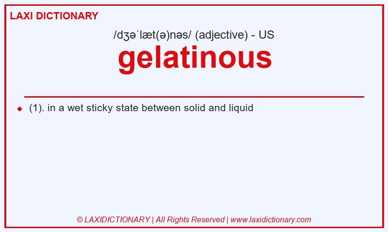 Definition gelatinous in American English