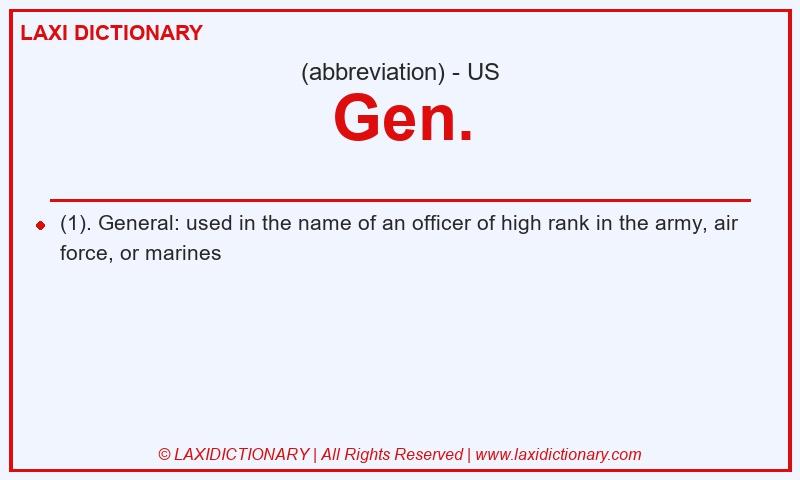 Definition Gen. in American English