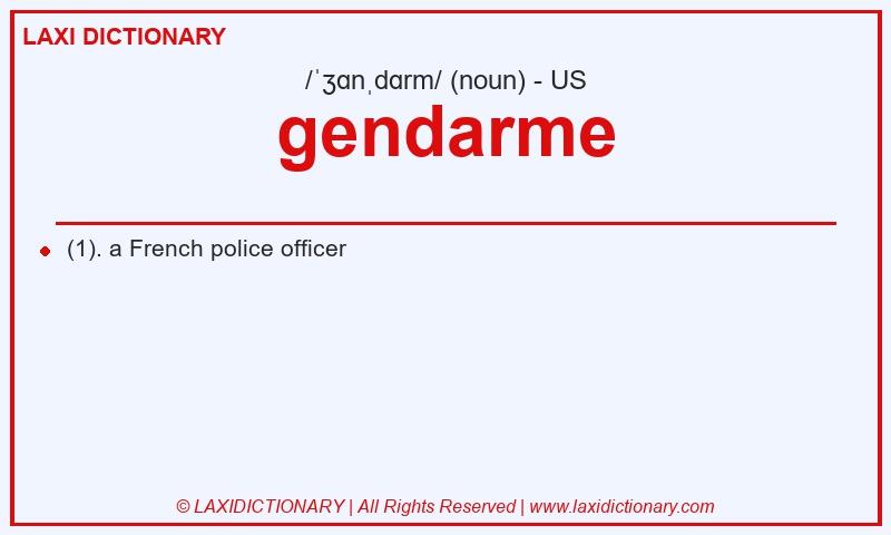 Definition gendarme in American English