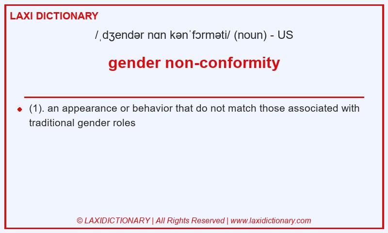 Definition gender non-conformity in American English