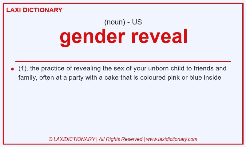 Definition gender reveal in American English