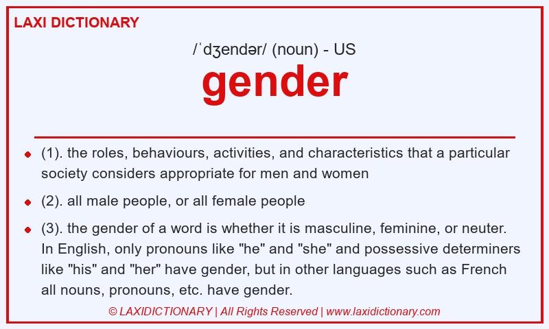 Definition gender in American English