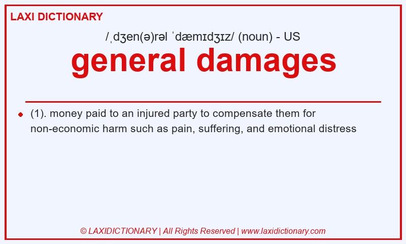 Definition general damages in American English