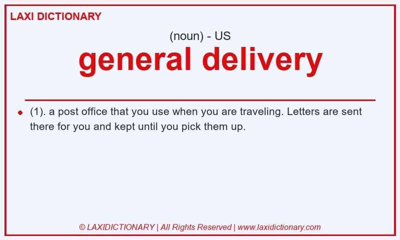 Definition general delivery in American English