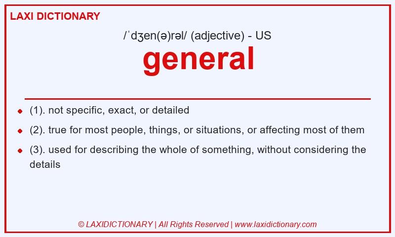 Definition general in American English