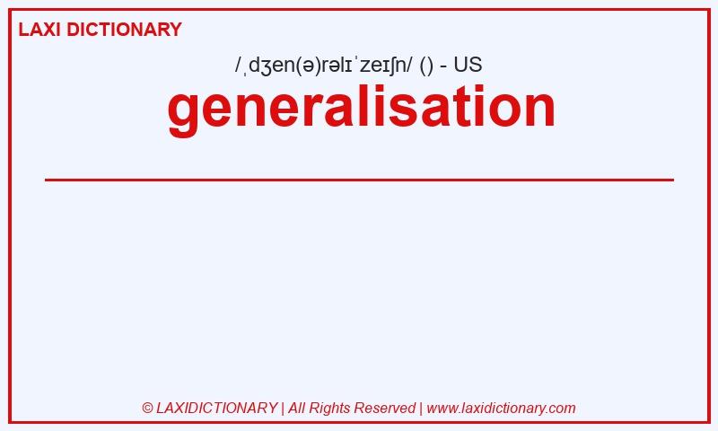 Definition generalisation in American English