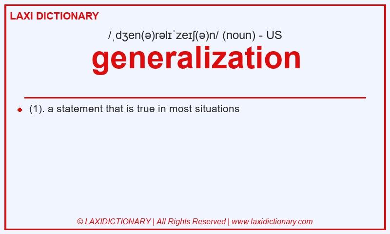 Definition generalization in American English